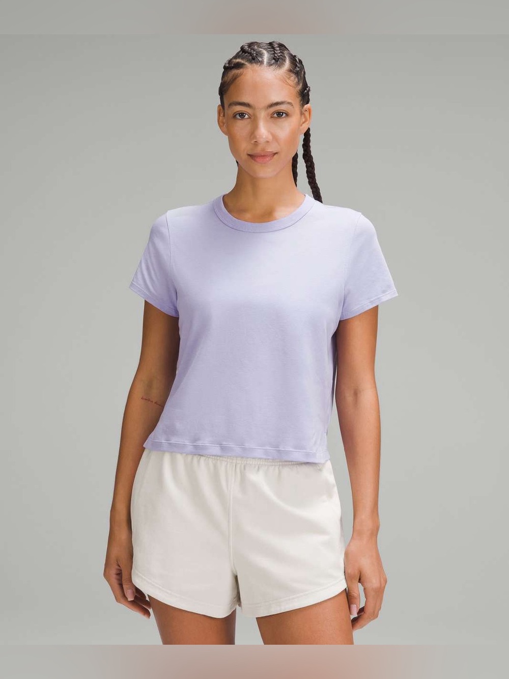 Lululemon classic fit cotton blend t-shirt top lilac smoke